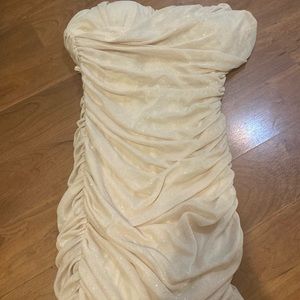 Creme Strapless Dress